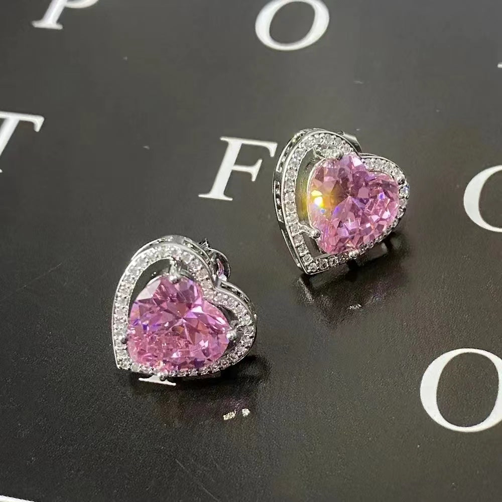 Original design personalized trendy pink zirconia necklace