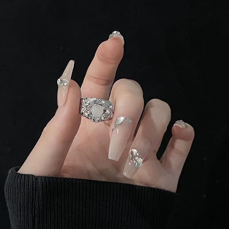Opal open ring personalized gemstone chain rose ring