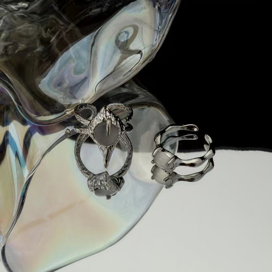 Moonstone ring female niche design premium feeling ring