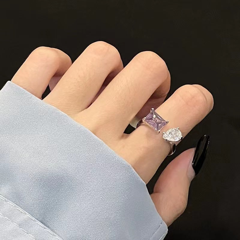 Bow personalized geometric line open ring