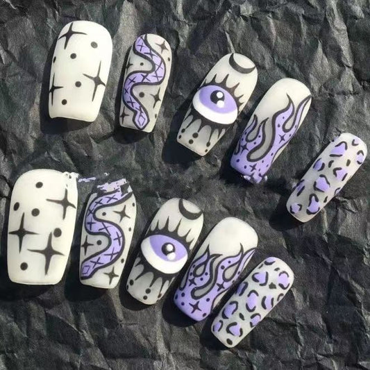 Europe and the United States hot girl nude long nail handmade custom wear nail removable