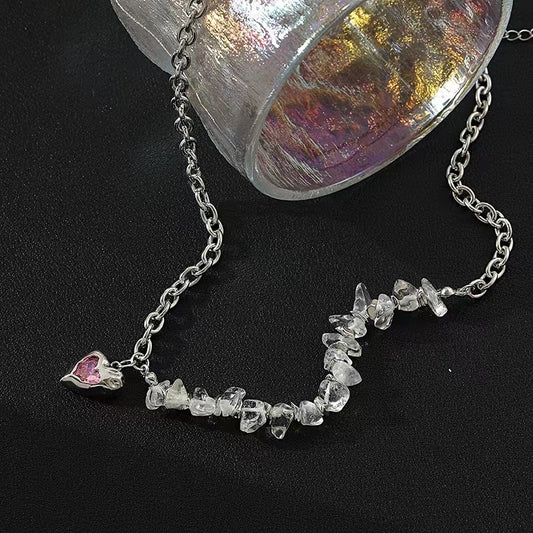 Personalized sweet cool hot girl love patchwork necklace