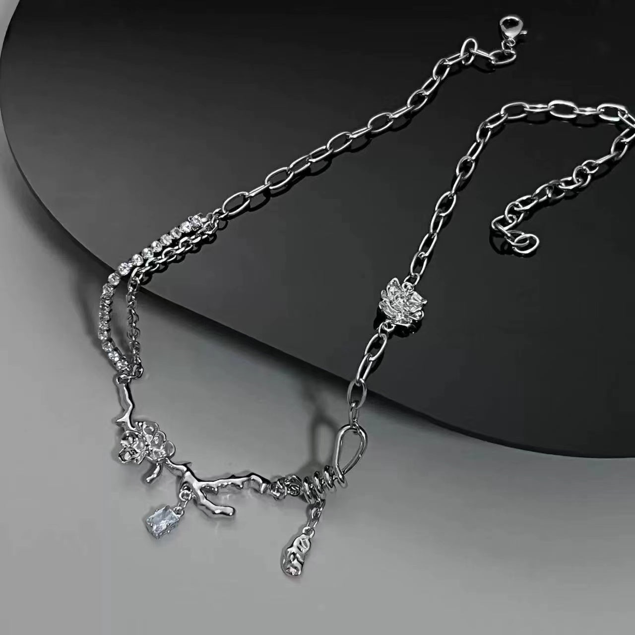 Fairy Sweet Cool Zirconia Rose Necklace