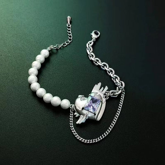 An arrow through the heart square treasure bracelet female ins niche new senior sense