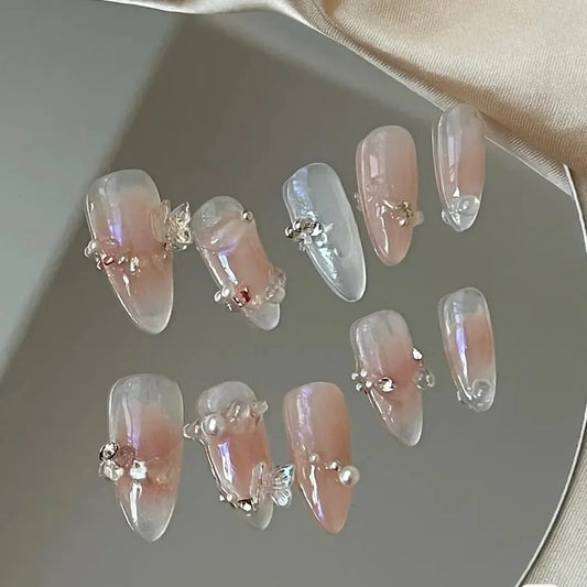 Pink cat eye advanced net red wear nail lazy manicure