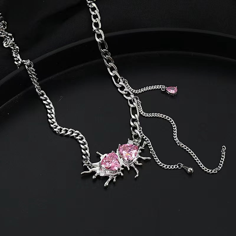 Love zirconia unique exaggerated ornaments sweet cool necklace