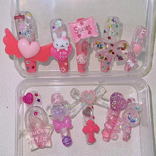 Super long bunny wear nail y2k hot girl nail