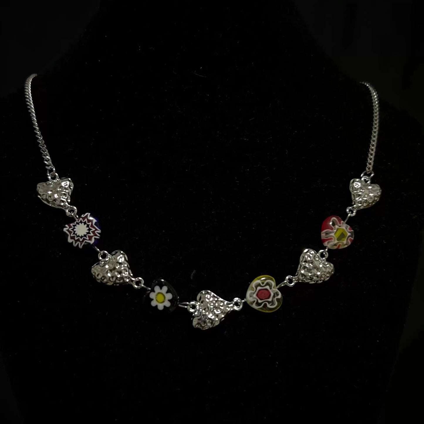 Love necklace colored glaze clavicle chain