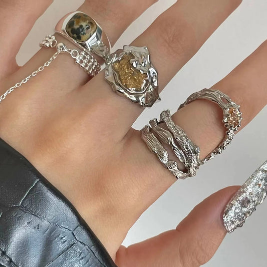 High-class sense of sterling silver plain ring Japanese light luxury exquisite ring