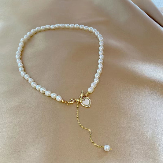 Love pearl necklace female