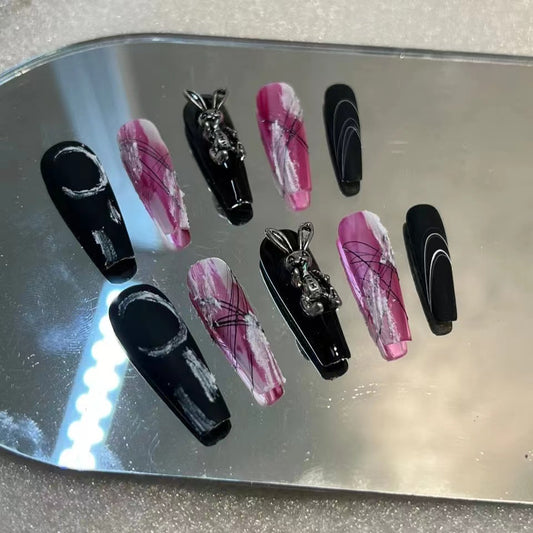 [Handmade custom nail] handmade nail luxury fake nail plaster temperament finished wear nail repeated use