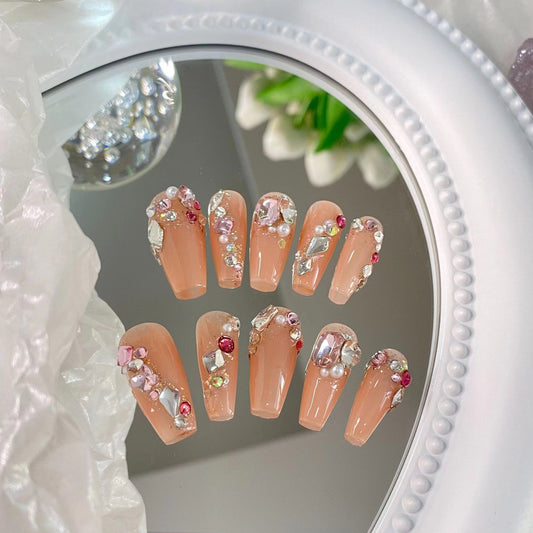 Customized nails with a high sense of taste, hand-painted design nails