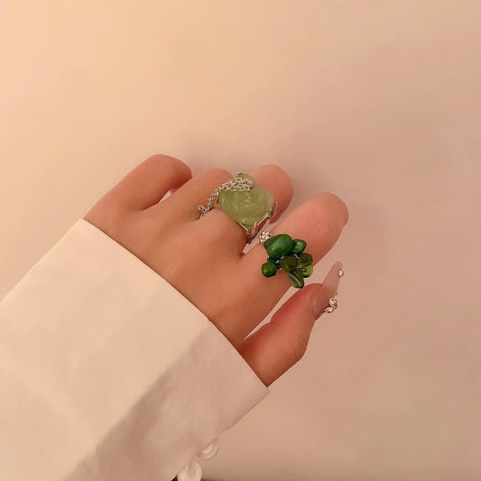 Floral metal ring
