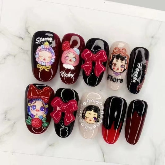Original Sweet Cool Puppet Doll Light Therapy Nail Wearing Nail