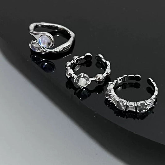 Lava texture cold style high class ring
