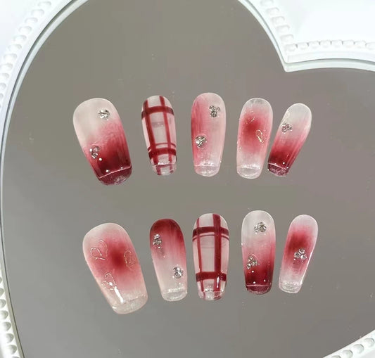 Customized nails with a high sense of taste, hand-painted design nails