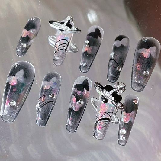 Hollow butterfly high-grade light luxury hot girl nails