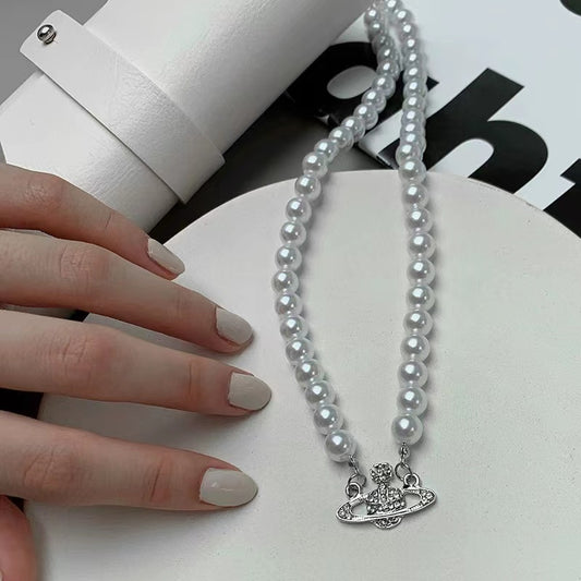 Planet pearl necklace for women