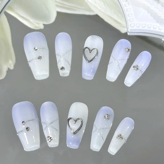 Wear fake nail patch to customize the finished nail enhancement net red minimalist halo dye soft nude bride's pregnant nail