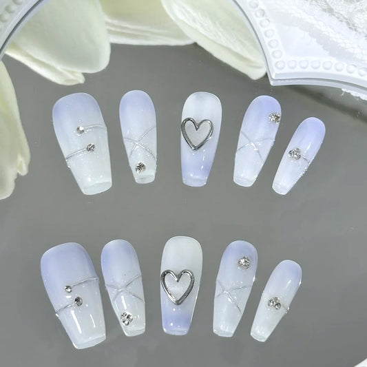 Wear fake nail patch to customize the finished nail enhancement net red minimalist halo dye soft nude bride's pregnant nail