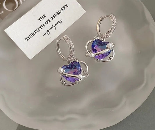 Galaxy star sea series love earrings female light luxury niche senior sense earrings
