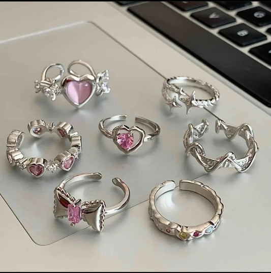 Pink diamond love ring female niche design premium feeling ring
