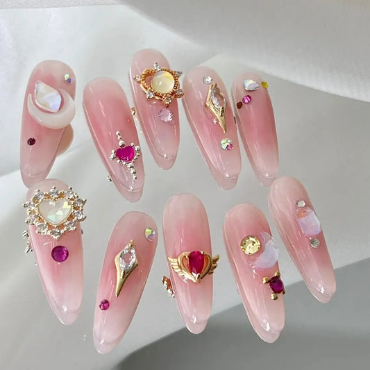 Long ladder short ladder fake nail wearing armor removable fake nail manual wearing armor