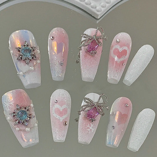 Teenage sweetheart angel wing style wearing nail patch pure manual nail enhancement detachable style