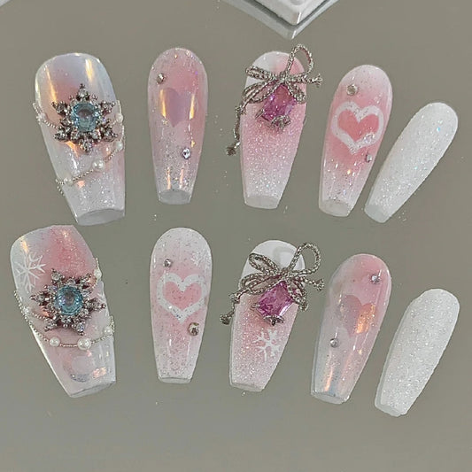 Teenage sweetheart angel wing style wearing nail patch pure manual nail enhancement detachable style