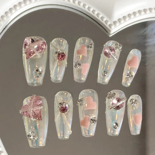 false nail patch can be taken and worn with Baroque love net red for a long time