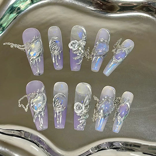 Diablo Dissolved Amethyst Spicy Butterfly Small Detachable Nail Enhancement