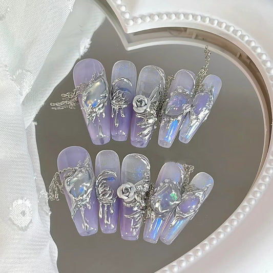 Diablo Dissolved Amethyst Spicy Butterfly Small Detachable Nail Enhancement