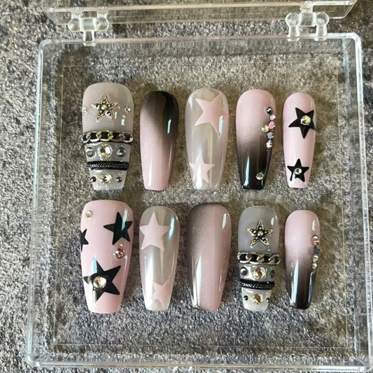 Starlight manual wear armor detachable finished products customized high grade Y2k rubber powder Star style 2022 new autumn and winter