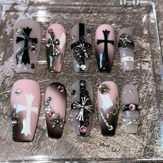 Mandarin Duck Y2K Spice Girl Wears Nail Custom False Nail Phototherapy Handmade Short Nail