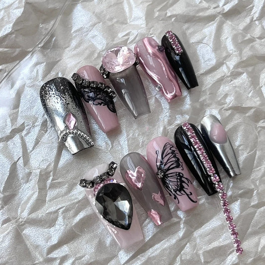 Pink Poison Wearing Nail Real Shot Advanced Whitening Millennium Style False Nail Repeated Use