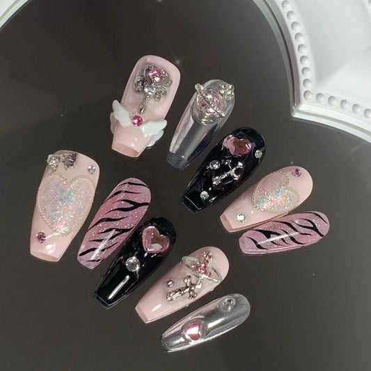 Yuanrong fake nail patch can be worn with sweet princess senior mesh red nail enhancement patch for lasting