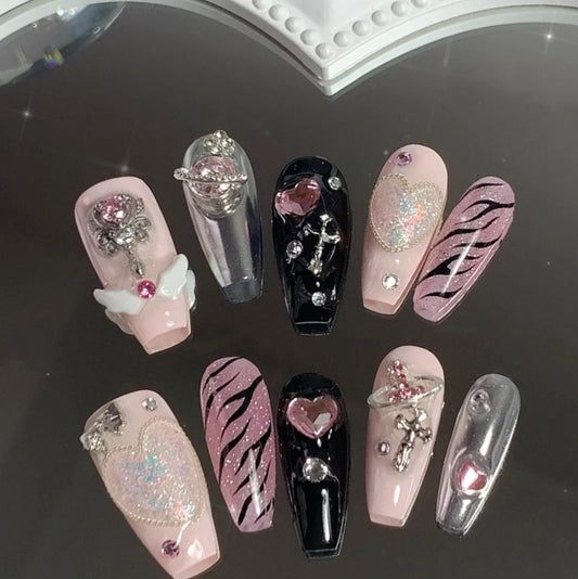 Yuanrong fake nail patch can be worn with sweet princess senior mesh red nail enhancement patch for lasting