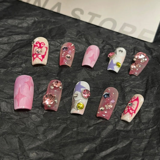 Sweet Cool Spicy Girl Nail Dressing Custom Artificial Nail Phototherapy Handmade Product