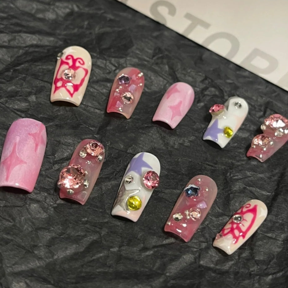 Sweet Cool Spicy Girl Nail Dressing Custom Artificial Nail Phototherapy Handmade Product