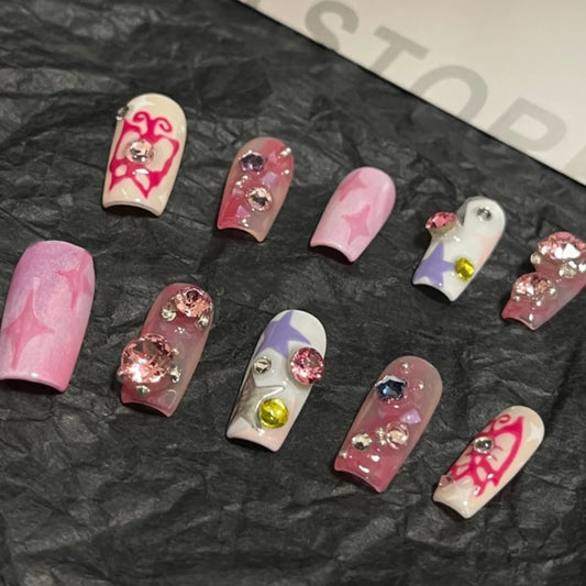 Sweet Cool Spicy Girl Nail Dressing Custom Artificial Nail Phototherapy Handmade Product