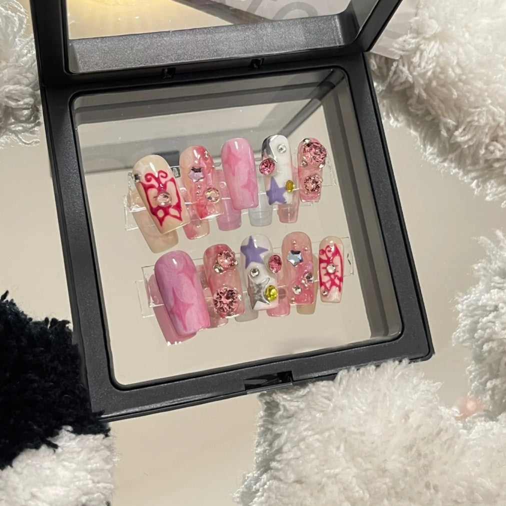 Sweet Cool Spicy Girl Nail Dressing Custom Artificial Nail Phototherapy Handmade Product