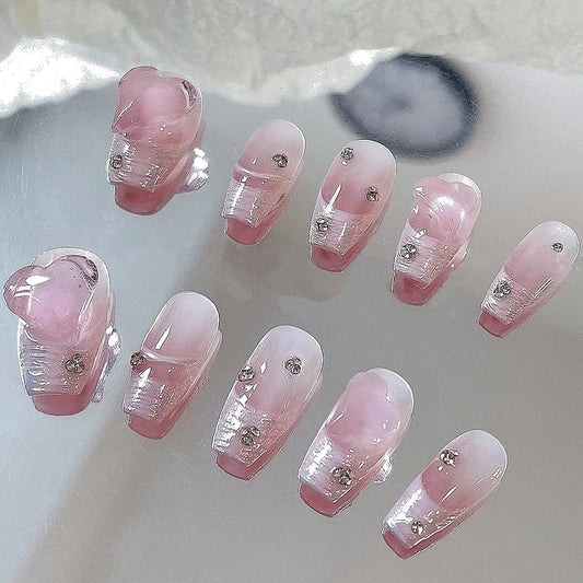 Manual customized gradient aurora French ins nail patch nail enhancement wear