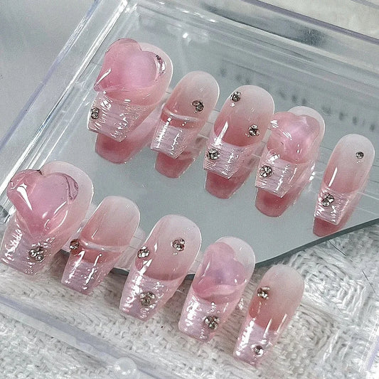 Manual customized gradient aurora French ins nail patch nail enhancement wear