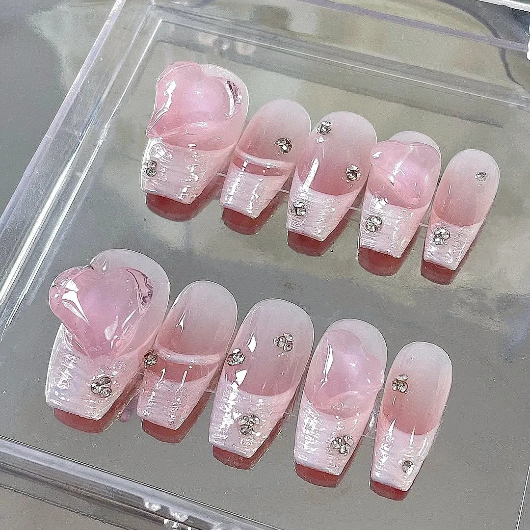 Manual customized gradient aurora French ins nail patch nail enhancement wear