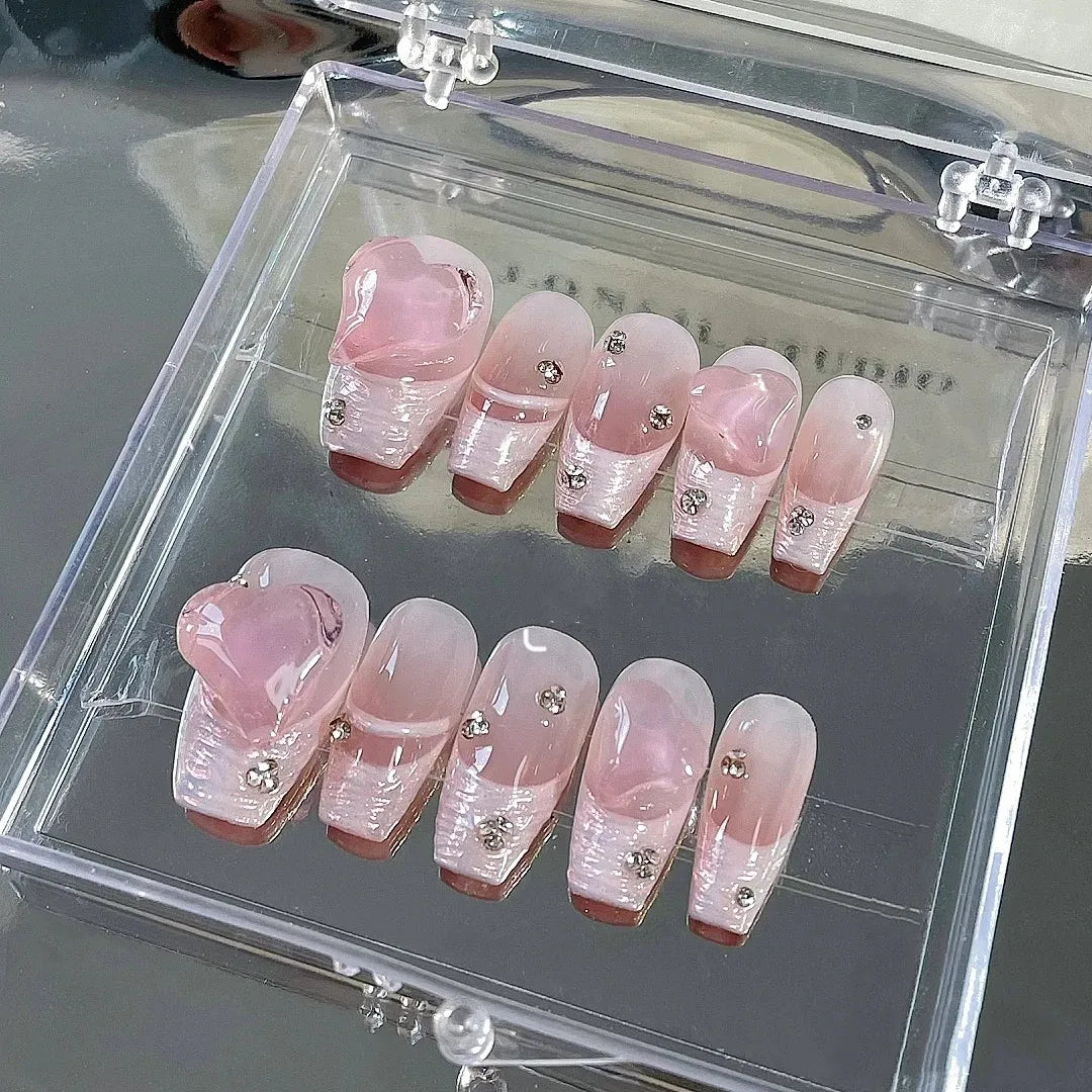 Manual customized gradient aurora French ins nail patch nail enhancement wear