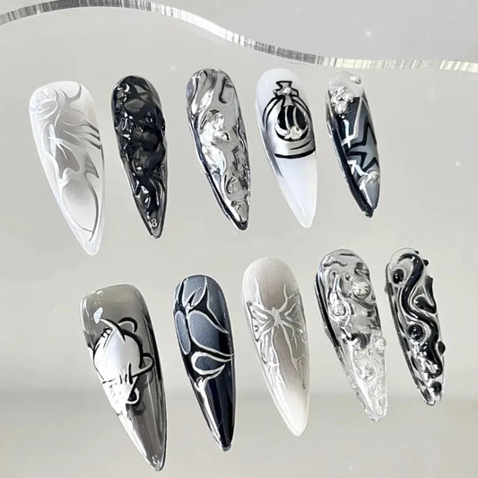 Snakes Spicy Girl ins The same style of autumn and winter dark punk European and American wear armor Finished nail piece wear armor