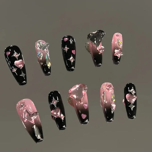 Wearing Nail Pure Manual Customizable Wearable Finished Nail Enhancement Removable y2k Sweet Girl Spicy Girl Style