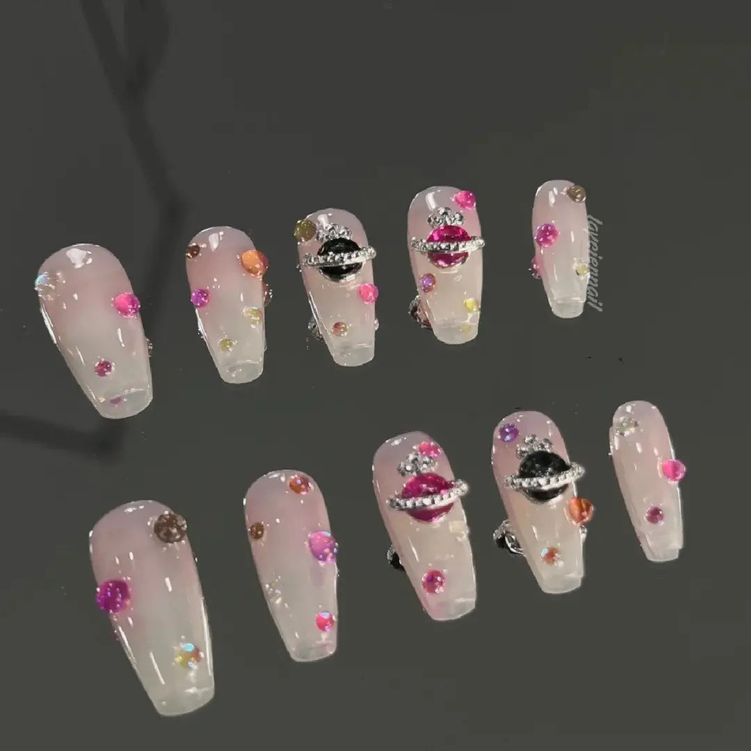 New Starlight Handmade Y2k Nail Wearing Series Honey Removable Finished Product