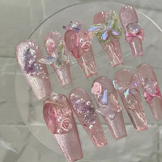 Fuchun Girl Nail Enhancement Finished Nail Plate Wearing Nail Plate Handmade Nail Plate High End Customization