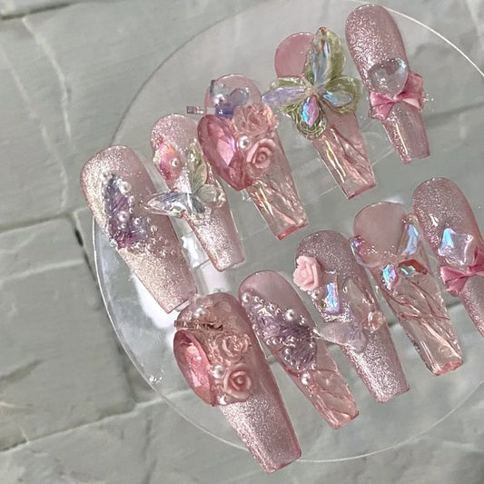 Fuchun Girl Nail Enhancement Finished Nail Plate Wearing Nail Plate Handmade Nail Plate High End Customization